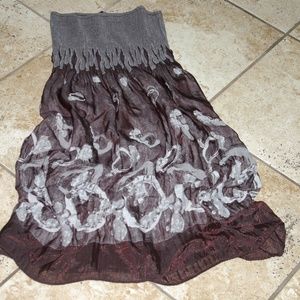 Lapis dress or skirt strapless boho crinkle